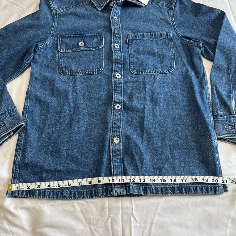 Levis Mens Denim Shirt Small Blue Long Sleeve Button Down Workwear New With Tags - Picture 6 of 13